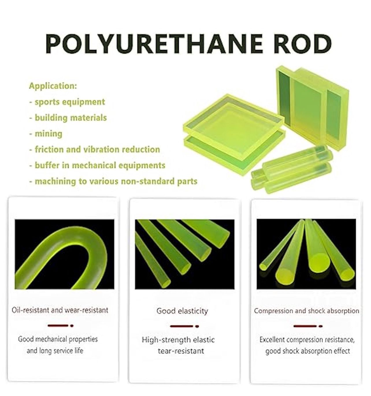 Neon Green Polyurethane Rod – Durable Self-Defense Tool